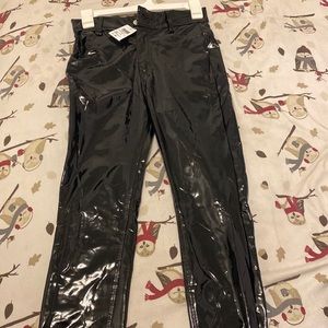 faux leather or pleather leggings